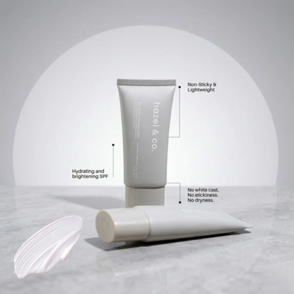 hazel & co. Moisturizing Suncreen SPF 50 with Niacinamide & Hyaluronic Acid UVA/UVB Protection