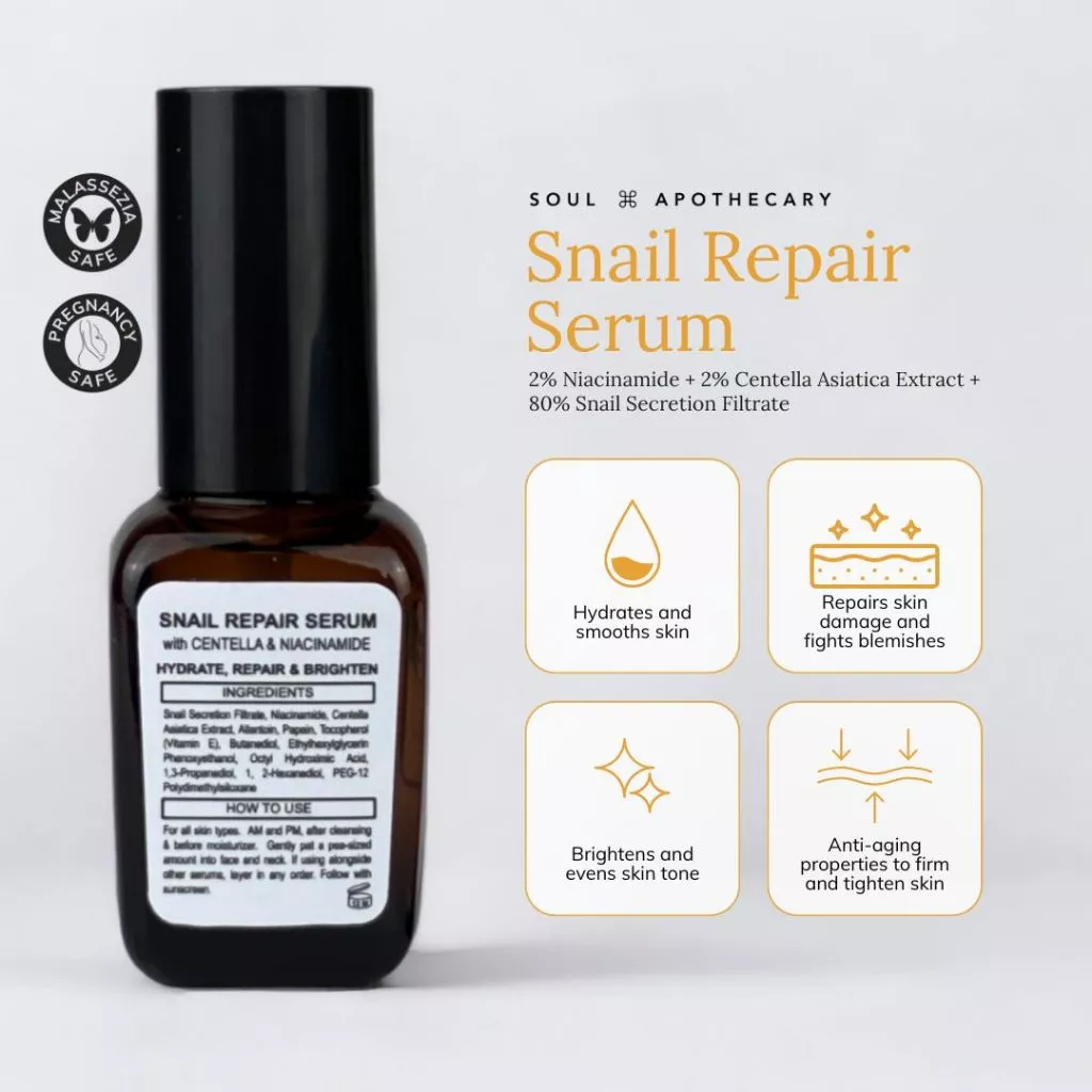 Soul Apothecary Snail Repair Serum | 80% Snail Mucin + Niacinamide + Centella Extract